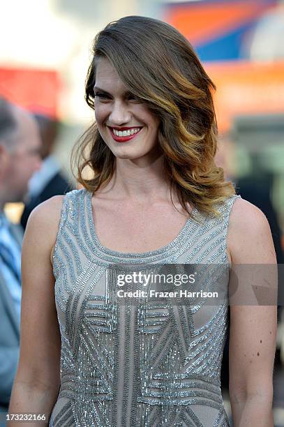 Actress Heather Doerksen arrives at the premiere of Warner Bros. Pictures' and Legendary Pictures' "Pacific Rim" at Dolby Theatre on July 9, 2013 in...