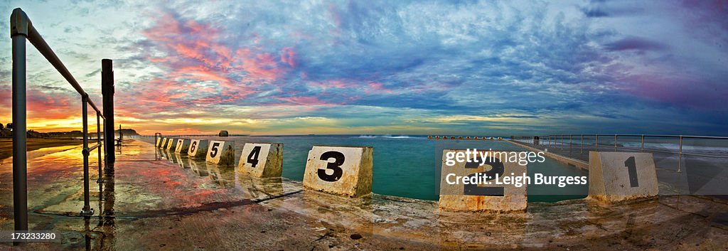 Merewether Baths Sunrise pano