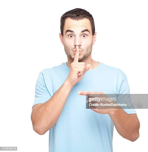 badly-kept secret. - silence stockfoto's en -beelden