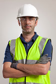 Manual worker portrait wearing safety gear