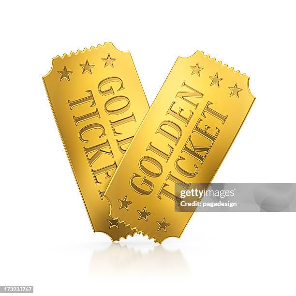 golden ticket - biglietto foto e immagini stock