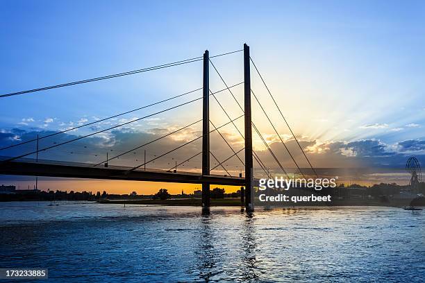 bridge in duesseldorf, germany - river rhine stock pictures, royalty-free photos & images