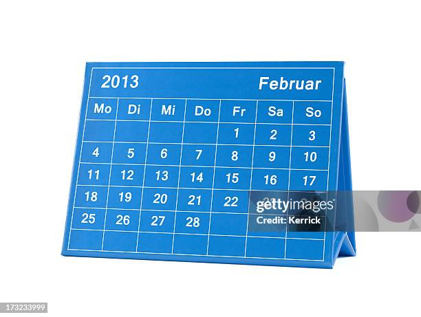 february 2013 english calendar -monday-sunday - sunday calendar stock pictures, royalty-free photos & images