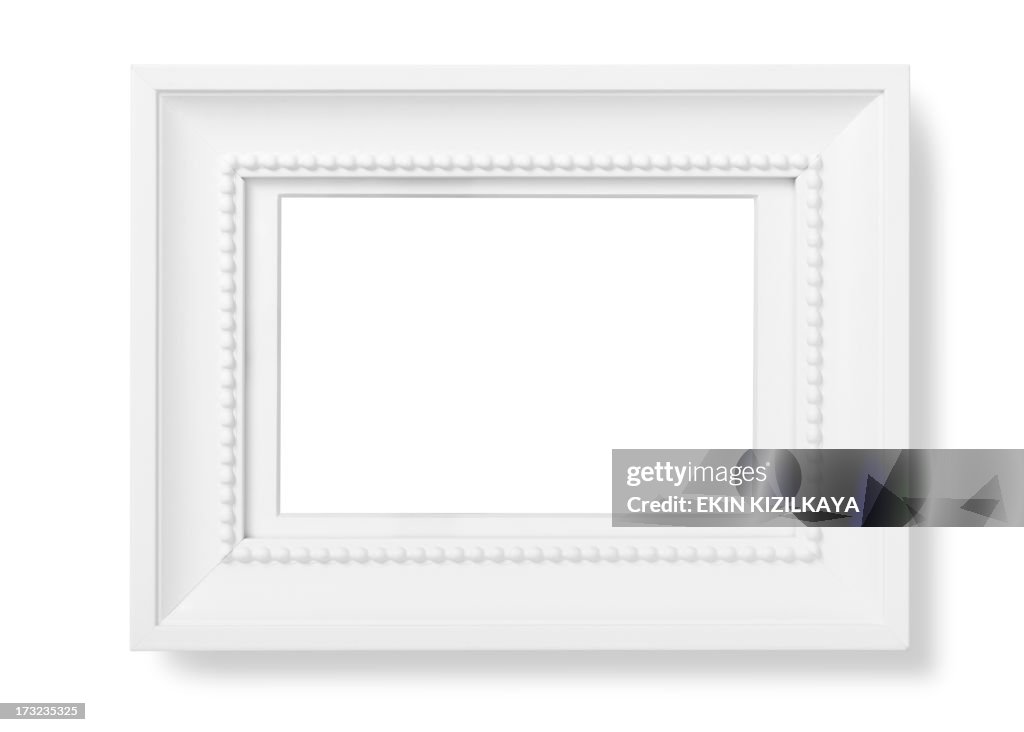 Blank white picture frame
