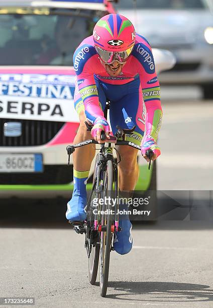 Jose Serpa of Colombia and Team Lampre-Merida in action during Stage Eleven of the Tour de France 2013 - the 100th Tour de France -, a 33 km...