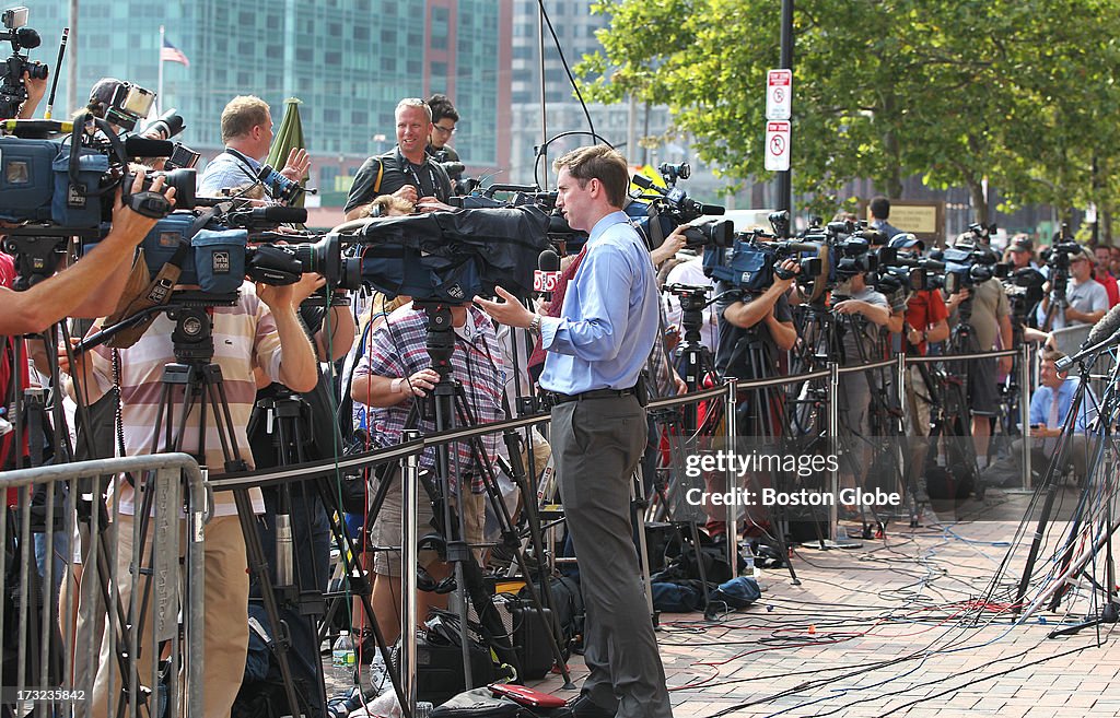 Alleged Boston Marathon Bomber At Moakley Courthouse