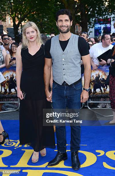 Rachel Hurd-Wood and Kayvan Novak attends the World Premiere of 'The World's End' at Empire Leicester Square on July 10, 2013 in London, England.