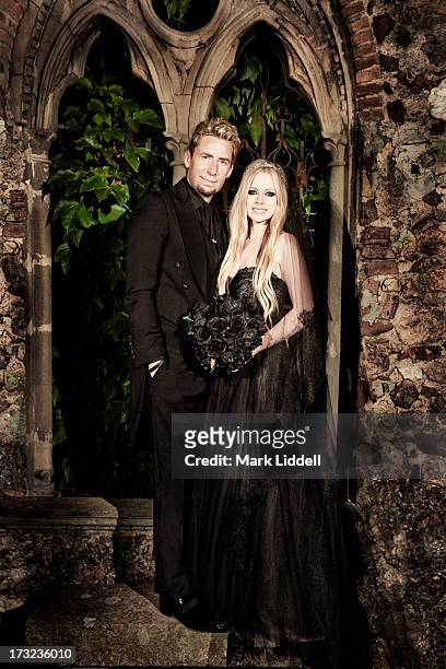Musicians Avril Lavigne and Chad Kroeger are photographed on their wedding day for People Magazine on July 2, 2013 in Mandelieu-la-Napoule, France....