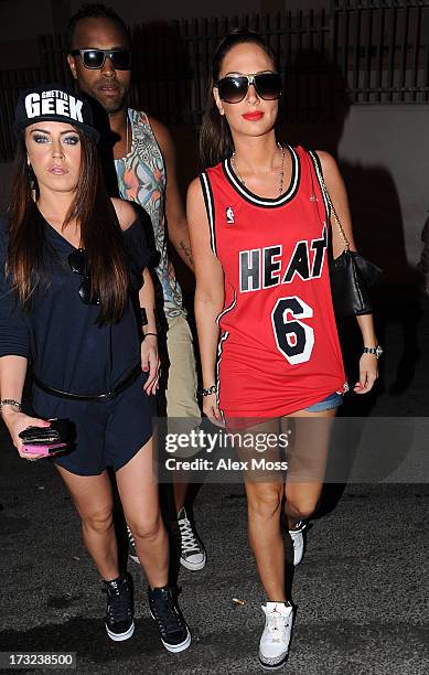 Tulisa Contostavlos arrives at the Ibiza Rocks Hotel on July 10, 2013 in Ibiza, Spain.