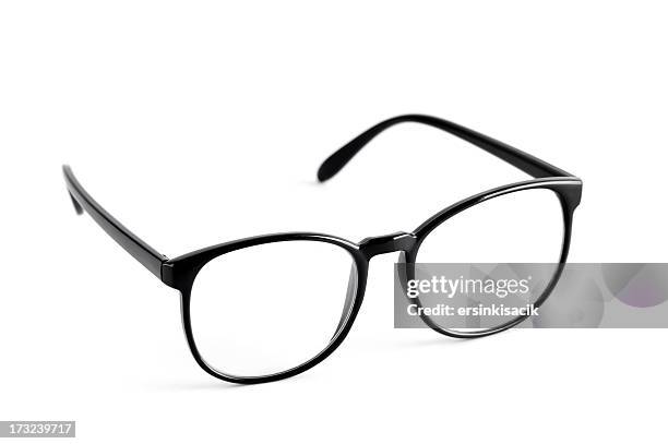 schwarze nerd spektakel bilder - brille freisteller stock-fotos und bilder