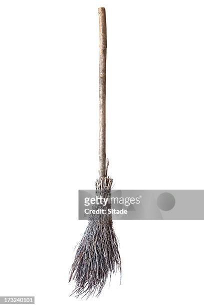 broom made of twigs - witch costume stock pictures, royalty-free photos & images