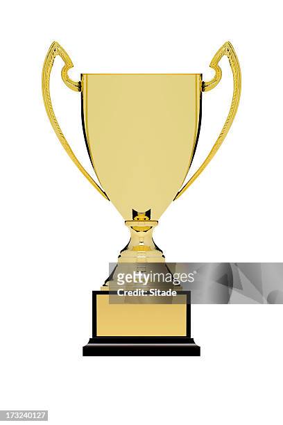 trophy with clipping path - championship stock pictures, royalty-free photos & images