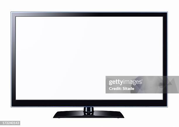tv with two clipping paths - televisiesector stockfoto's en -beelden
