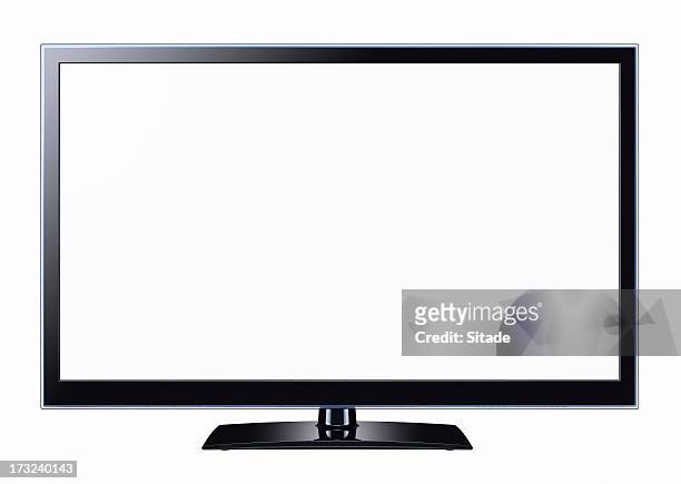 tv with two clipping paths - computer monitor stock pictures, royalty-free photos & images