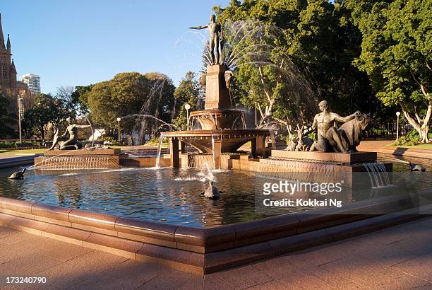 hyde park - archibald fountain - hyde park sydney stock pictures, royalty-free photos & images