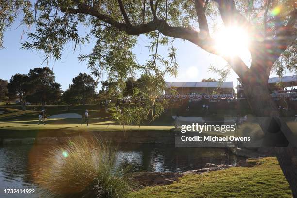 General view of the 16th green during the first round of the Shriners Children's Open at TPC Summerlin on October 12, 2023 in Las Vegas, Nevada.