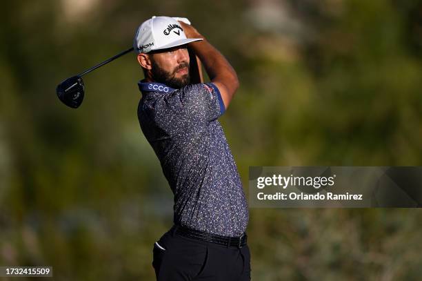 Erik van Rooyen of South Africa plays his shot from the 15th tee during the first round of the Shriners Children's Open at TPC Summerlin on October...