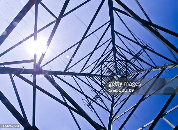 potência pylon - iron county - wisconsin imagens e fotografias de stock