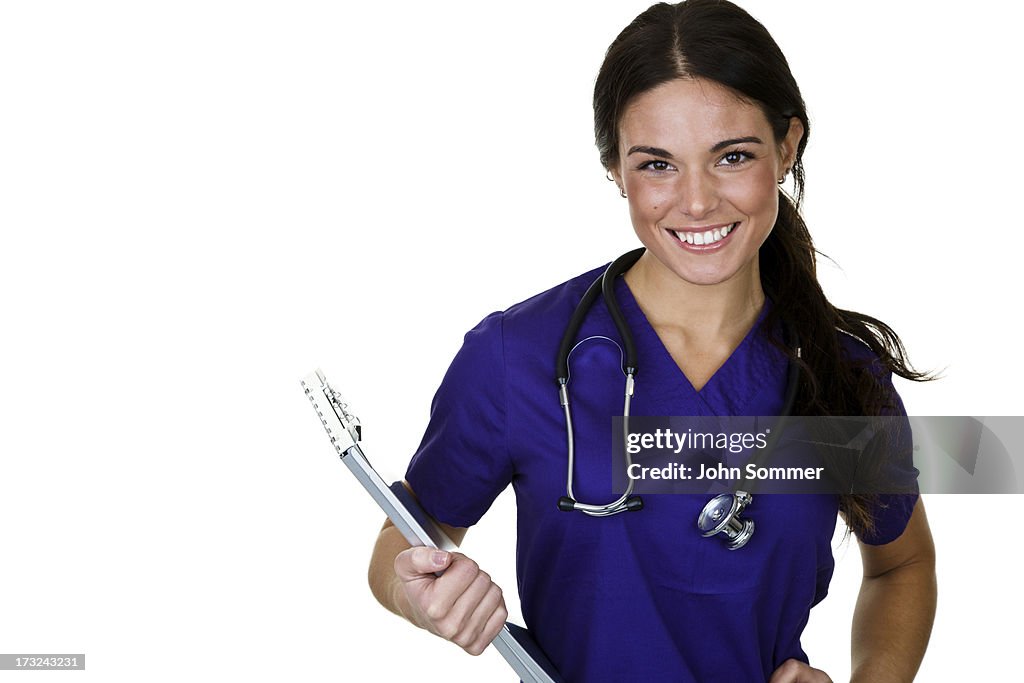 Nurse holding a clipboard