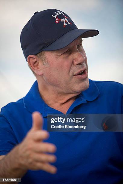 Michael Eisner, chairman of Tornante Co. LLC, speaks during a Bloomberg Television interview on the sidelines of the Allen & Co. Media and Technology...