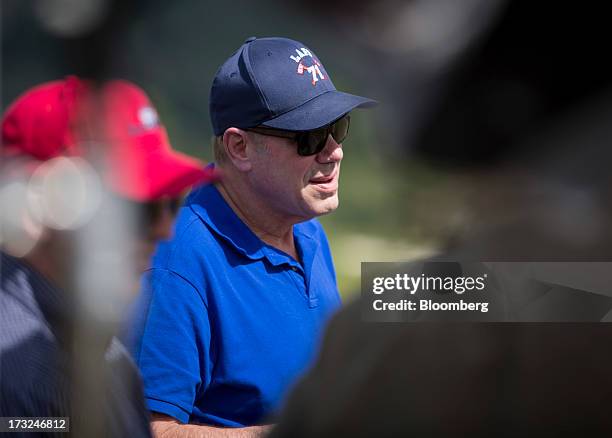 Michael Eisner, chairman of Tornante Co. LLC, speaks during a Bloomberg Television interview on the sidelines of the Allen & Co. Media and Technology...