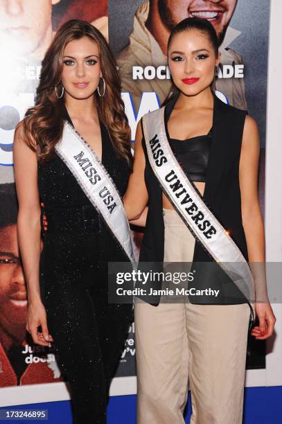 Miss USA 2013 Erin Brady and Miss Universe 2012 Olivia Culpo attend the "Grown Ups 2" New York Premiere at AMC Lincoln Square Theater on July 10,...