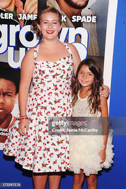 Actresses Ada-Nicole Sanger and Alexys Nycole Sanchez attend the "Grown Ups 2" New York Premiere at AMC Lincoln Square Theater on July 10, 2013 in...