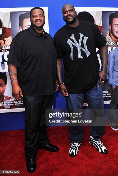 Grizz Chapman and Shaquille O'Neal attend the "Grown Ups 2" New York Premiere at AMC Lincoln Square Theater on July 10, 2013 in New York City.