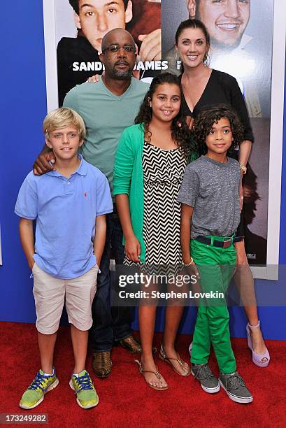 Darius Rucker, Beth Leonard, Henry Drew, Dani Rucker, and Jack Rucker attend the "Grown Ups 2" New York Premiere at AMC Lincoln Square Theater on...