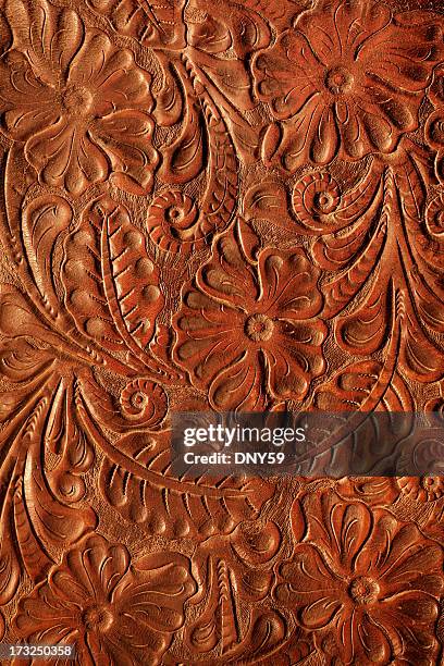 tooled leather - tooled leather stock pictures, royalty-free photos & images