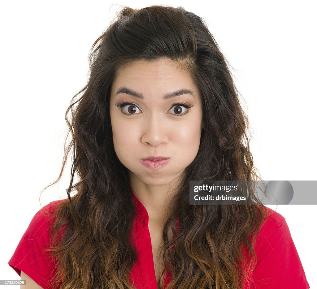 Young Woman Holding Her Breath