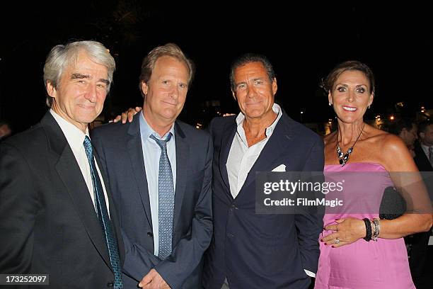 Actors Sam Waterston, Jeff Daniels, HBO Co-President Richard Pepler and Kathleen Treado attend HBO's "The Newsroom" season 2 premiere at Paramount...