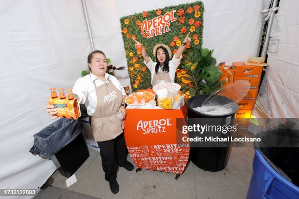 View of the Aperol Spritz booth during the Food Network New York City Wine & Food Festival presented by Capital One - Peroni's Taste of Italy...