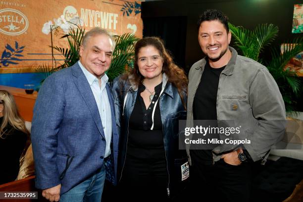 Lee Schrager, Alex Guarnashelli and Gabriele Bertaccini attend the Food Network New York City Wine & Food Festival presented by Capital One -...