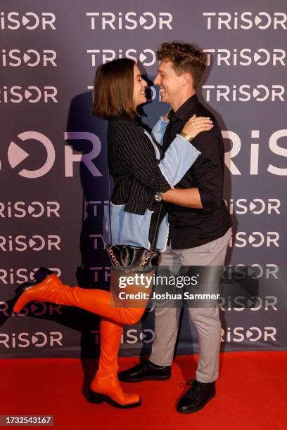 Renata Lusin and Valentin Lusin attend the Trisor Group Opening on October 12, 2023 in Dusseldorf, Germany.