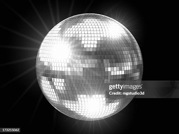 disco ball silver with flares - formal ball stock pictures, royalty-free photos & images