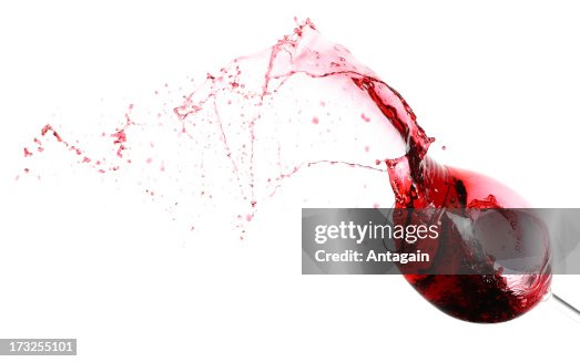 Red wine and wineglass Red wine and wineglass