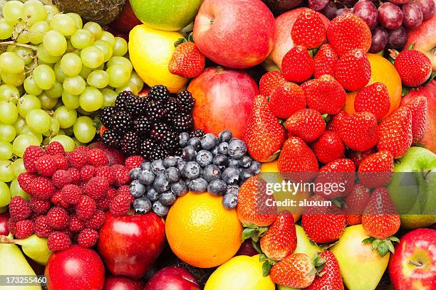 variedad de frutas - frescura fotografías e imágenes de stock