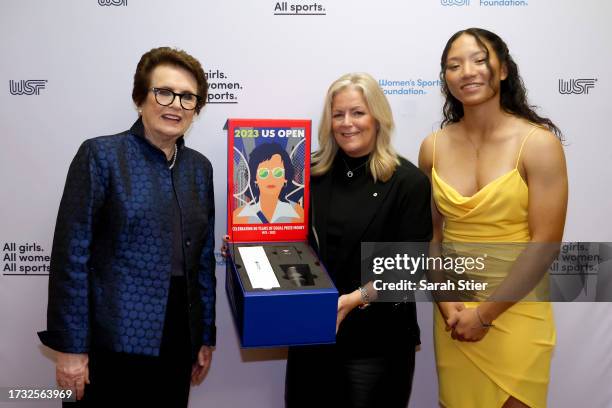 Billie Jean King, Stacey Allaster and Olivia Pichardo attend Women's Sports Foundation's Annual Salute To Women In Sports at Cipriani Wall Street on...