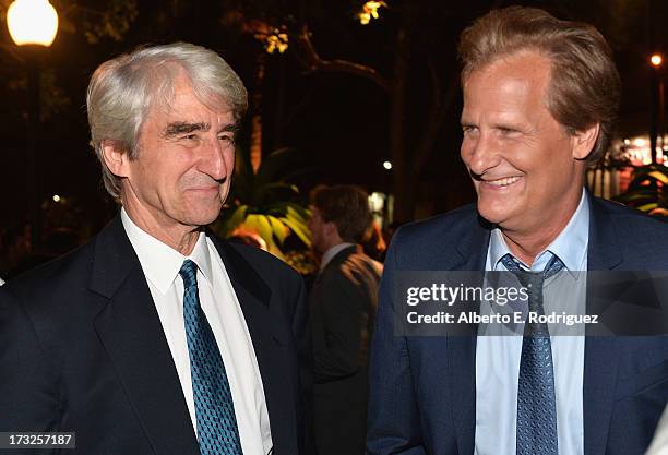 Actors Sam Waterston and Jeff Daniels attend the after party for the premiere of HBO's 'The Newsroom' Season 2 at Paramount Theater on the Paramount...