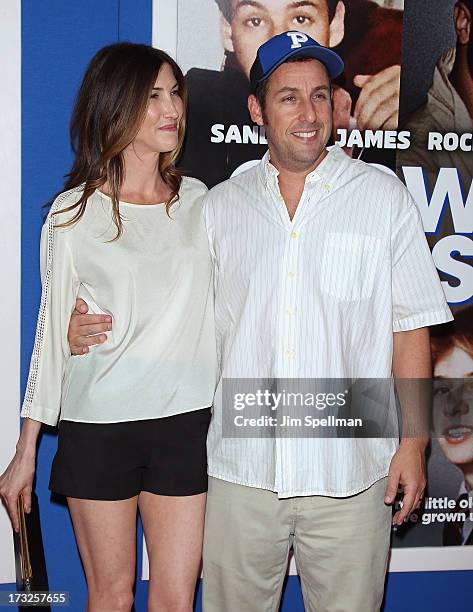 Jackie Sandler and actor/producer Adam Sandler attend the "Grown Ups 2" New York Premiere at AMC Lincoln Square Theater on July 10, 2013 in New York...