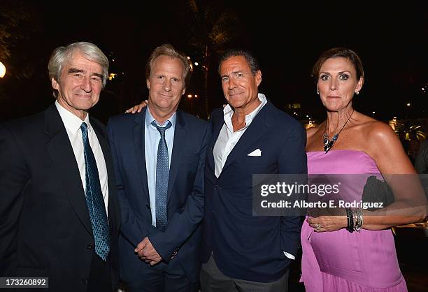 Actors Sam Waterston, Jeff Daniels, HBO Co-President Richard Pepler and Kathleen Treado attend the after party for the premiere of HBO's 'The...
