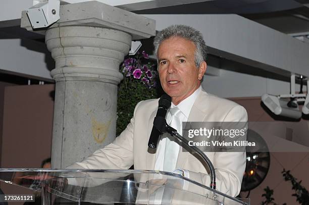 Tony Denison speaks at Gen:A And Michael Hogg Presents The Summer Soiree Of Season And The Agenostic Man Book Launch at Beverly Hills Hotel on July...