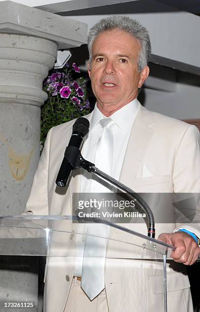 Tony Denison speaks at Gen:A And Michael Hogg Presents The Summer Soiree Of Season And The Agenostic Man Book Launch at Beverly Hills Hotel on July...