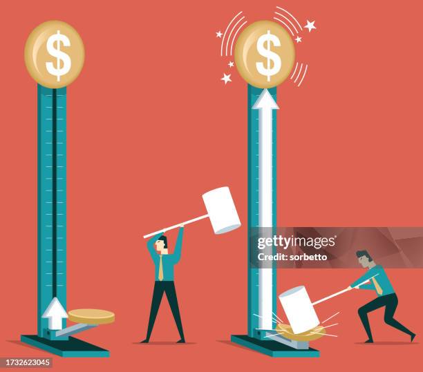 businessman - growing money - carnival triumph stock illustrations