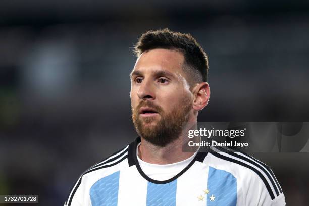 Lionel Messi of Argentina looks on during the FIFA World Cup 2026 Qualifier match between Argentina and Paraguay at Estadio Más Monumental Antonio...