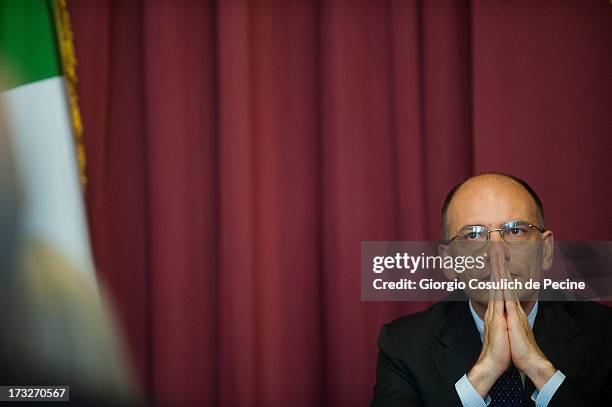 Italian Prime Minister Enrico Letta attends the presentation of the book 'Un economista eclettico. Distribuzione, tecnologie e sviluppo nel pensiero...