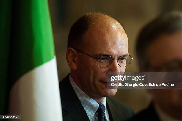 Italian Prime Minister Enrico Letta attends the presentation of the book 'Un economista eclettico. Distribuzione, tecnologie e sviluppo nel pensiero...