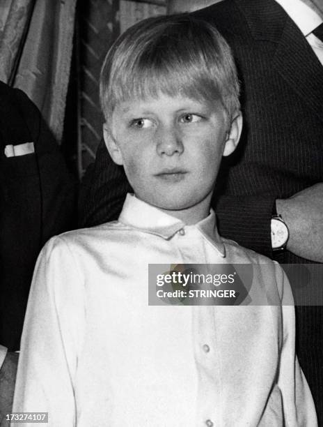 Picture released on April 13, 1968 of Crown Prince Philippe of Belgium, the eldest child and eldest son of King Albert II and Queen Paola, born on...