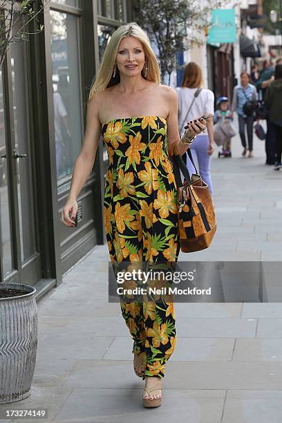 Caprice Bourret is pictured shopping at Blue Almonds on July 11, 2013 in London, England.